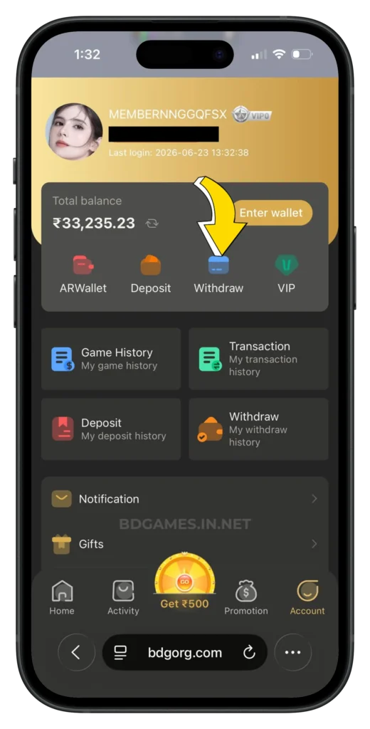 BDG-WITHDRAW